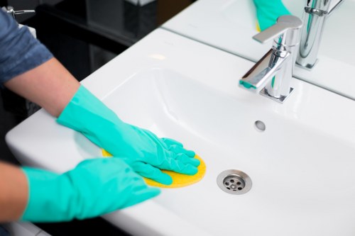 Commercial carpet cleaning equipment removing dirt from office carpet